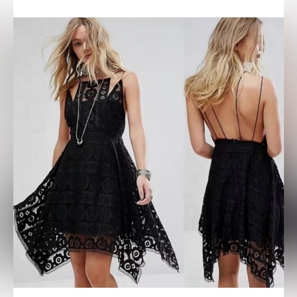 Free People Dresses & Skirts - Free People Just like Honey Black Lace Dress size 2 excellent condition!